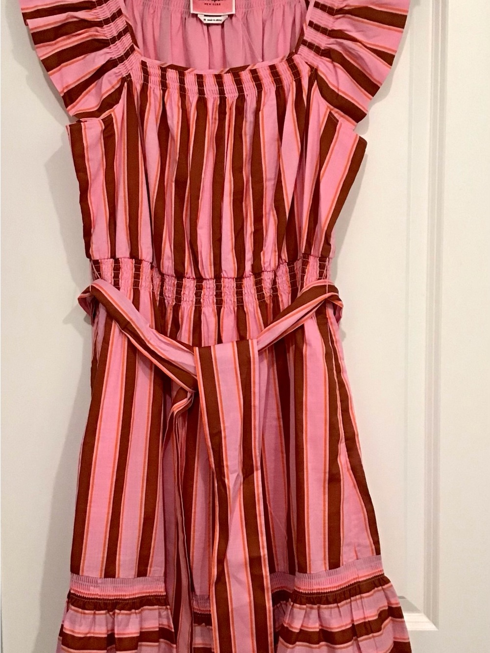 kate spade Pink and Red Striped Mini Dress